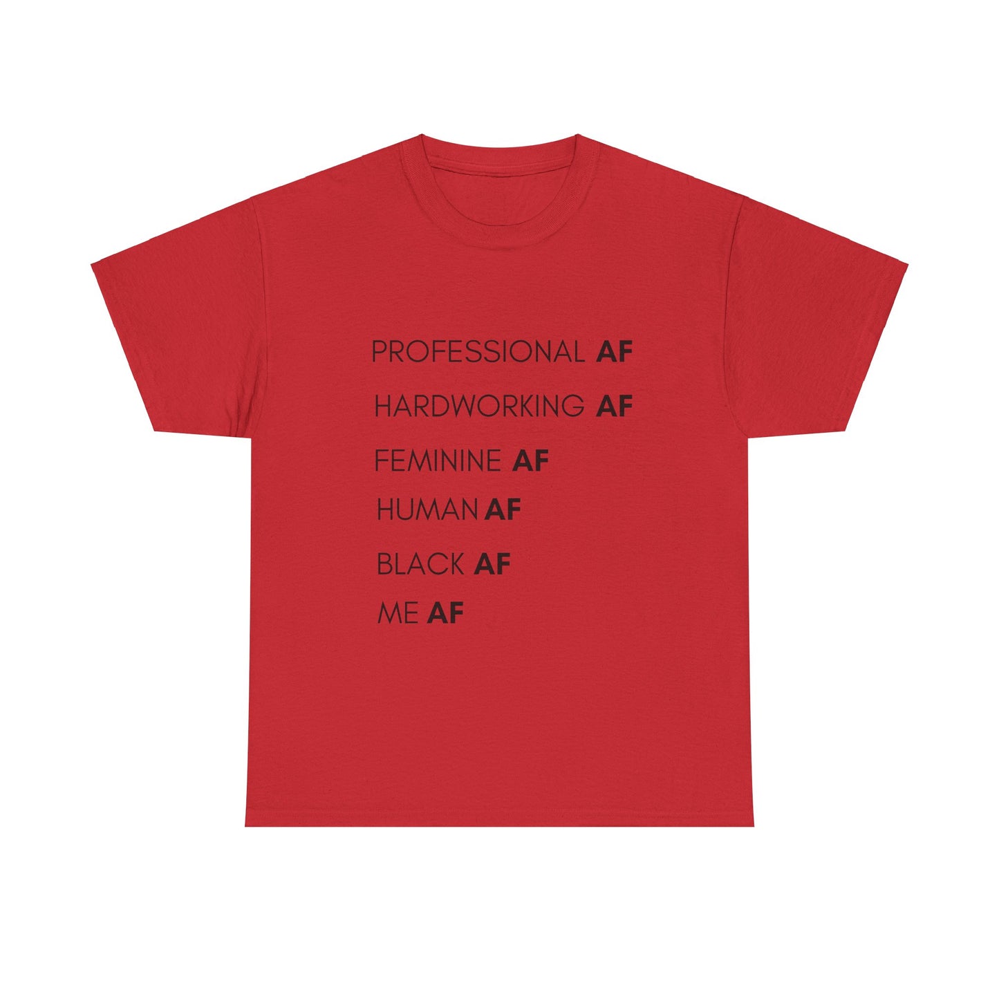 Black AF Tee - Red / S - T-Shirt