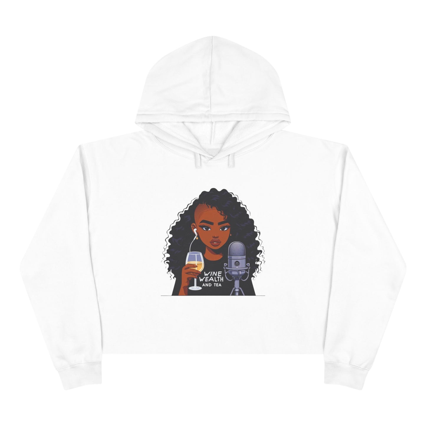Podcast Host Crop Hoodie — Logo Graphic Pullover