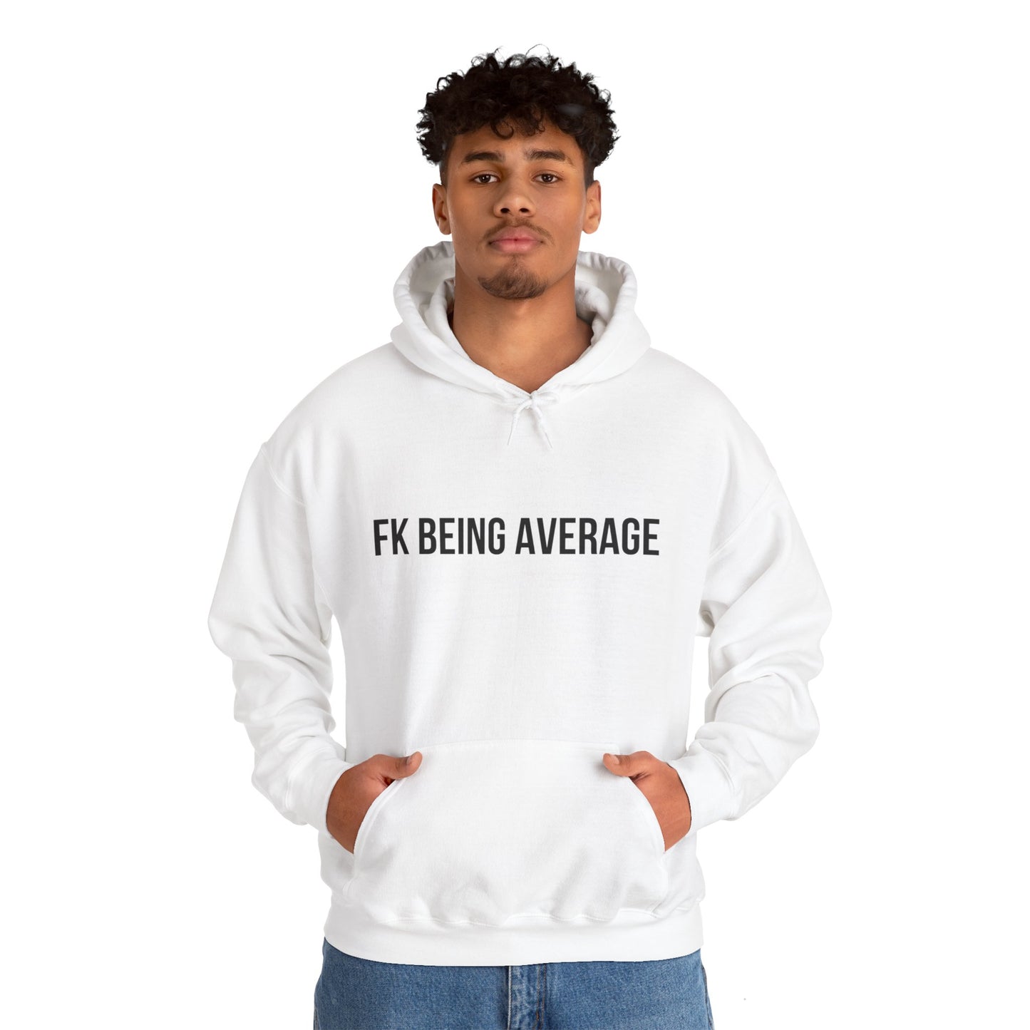 Unisex FKBEINGAVG™ Hooded Sweatshirt - White / S - Hoodie