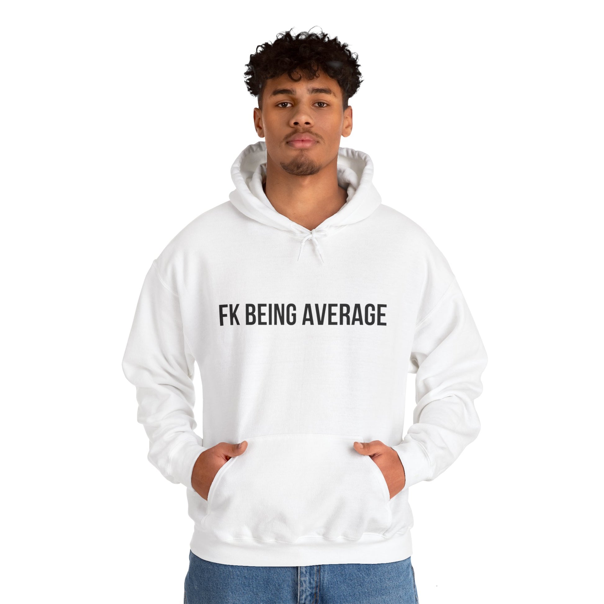 Unisex FKBEINGAVG™ Hooded Sweatshirt - White / S - Hoodie